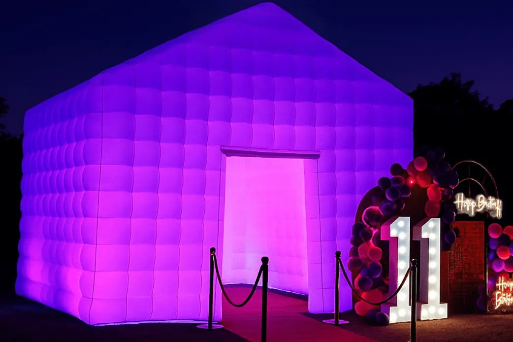 LED inflatable glow party tent rental in Dallas-Fort Worth – perfect for birthdays, teens, and VIP events.